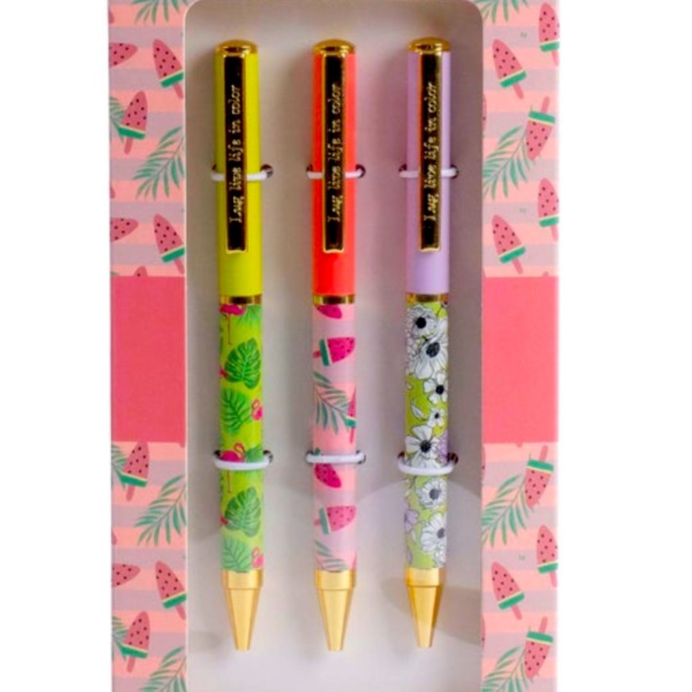 NEW- IN BOX NEVER OPENED- NEWEST LUG SCRIBBLE -3-PIECE PEN SET- POPSICLE PINK - Picture 2 of 6
